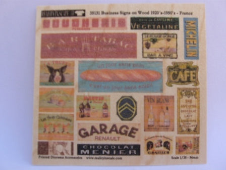 リアリティインスケール 35131 1/35 本物の木に描かれたビジネス サイン - フランス