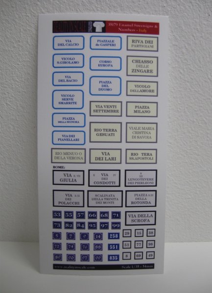 リアリティインスケール 35179 1/35 エナメル イタリア ストリート サイン