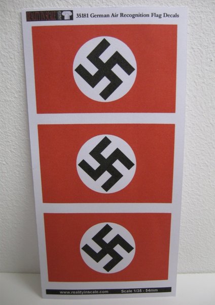 リアリティインスケール 35181 1/35 WWII ドイツ航空認識旗 - デカール 3 枚