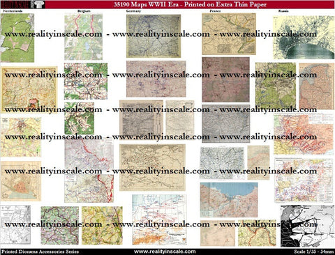 リアリティインスケール 35190 1/35 WWIIの地図 極薄紙