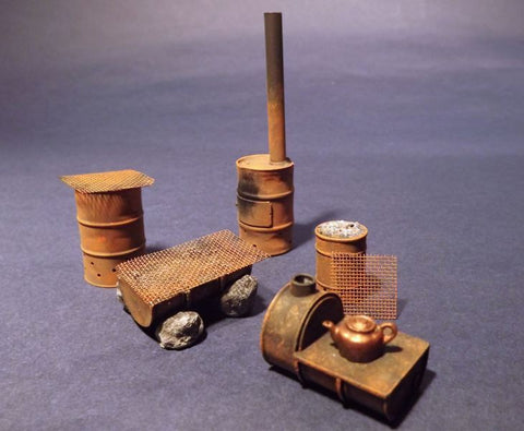 リアリティインスケール 35209 1/35 ドラム缶ストーブ - 10レジンパーツ 金網付き