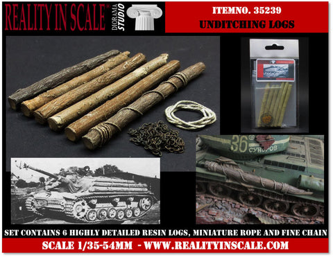 リアリティインスケール 35239 1/35 泥濘脱出用丸太 6本 ロープ・チェーン付き