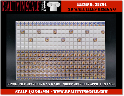 リアリティインスケール 35264 1/35 3D 壁タイル - デザイン G