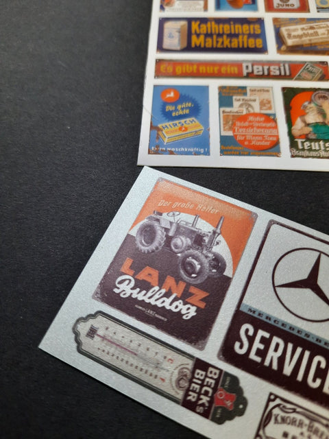 リアリティインスケール 35293 1/35 錆びた商業用サイン - ドイツ - シート 10x14cmボーナスサインオン