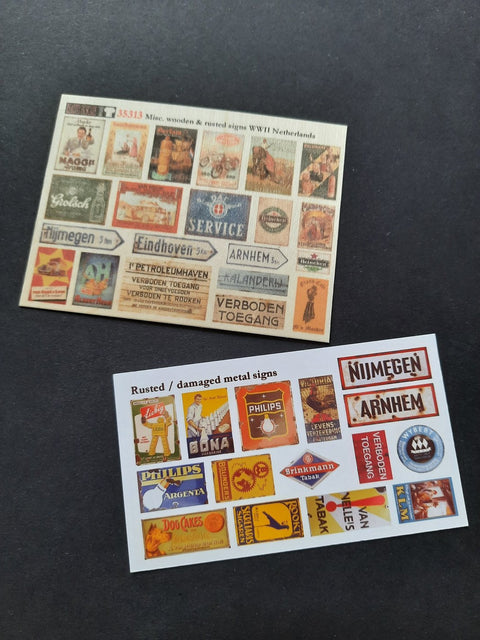 リアリティインスケール 35313 1/35 その他木製と錆びたWWII 看板 - オランダ