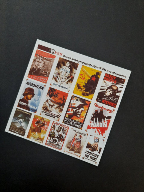 リアリティインスケール 35315 1/35 錆びた金属製のプロパガンダ看板 第二次世界大戦 複数の国