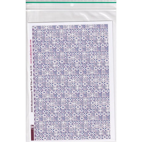 リアリティインスケール 35331 1/35 地中海の壁タイル C - A5 シート 15 x 20cm