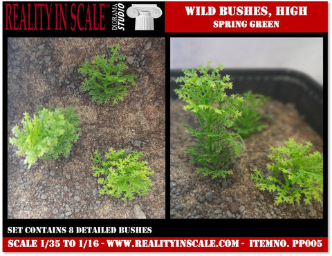 リアリティインスケール PP005 1/35 野生の茂み 春の緑 - プラスチック製植物