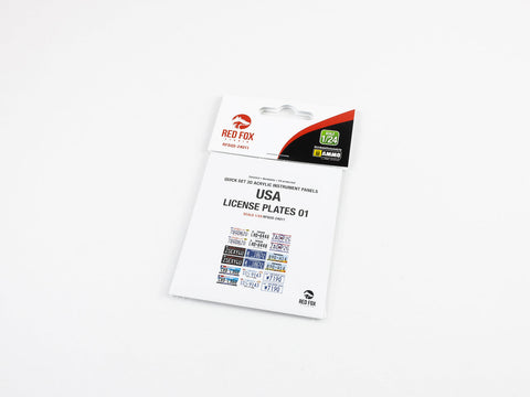 レッドフォックススタジオ RFSQS-24011 1/24 アメリカ ナンバープレート vol.01 (ユニバーサル用)