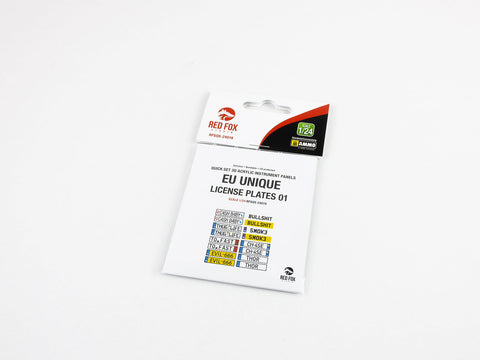 レッドフォックススタジオ RFSQS-24019 1/24 個性的ナンバープレート vol.01 (EUフォーム) (ユニバーサル用)