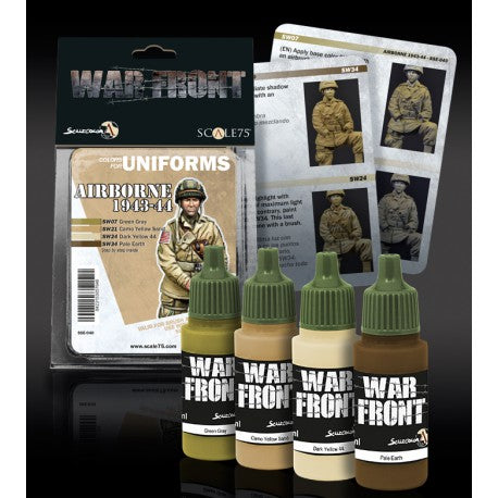 スケール75 SSE-040 空挺部隊 1943-44 ペイントセット(水性アクリル)(4本入)