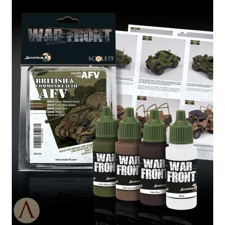 スケール75 SSE-055 イギリス&連邦 AFV ペイントセット(水性アクリル)(4本入)