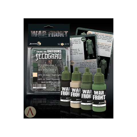 スケール75 SSE-029 フィールドグレイペイントセット(水性アクリル)(4本入)