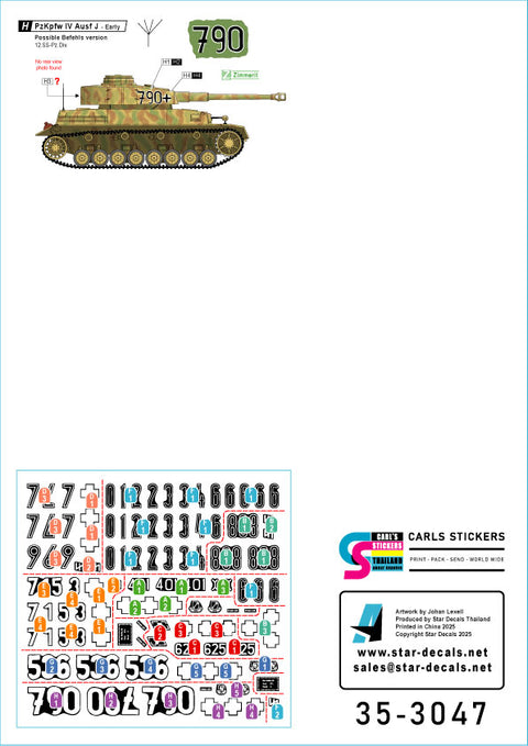 Star Decals 35-3047 1/35 PzKpfw IV Ausf H and J. Normandy & France in 1944 # 2. 9. Pz.Div, SS-Das Reich, SS-Frundsberg and SS-HJ.