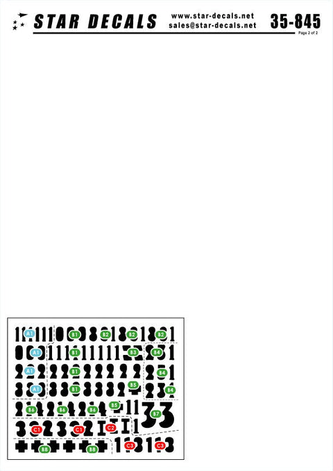 スターデカール 35-845 1/35 第509重戦車大隊 #1-タイガーI 中期・後期型