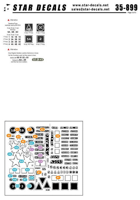 スターデカール 35-899 1/35 第8王立アイリッシュ軽騎兵連隊 センチュリオンMk 3 イン コリア 1950-51