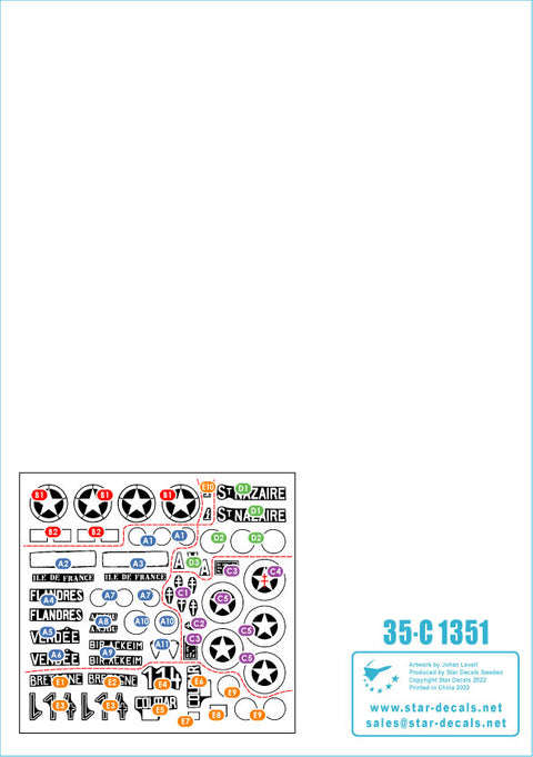 スターデカール 35-C1351 1/35 フランスのレジスタンス #1 鹵獲したドイツ戦車