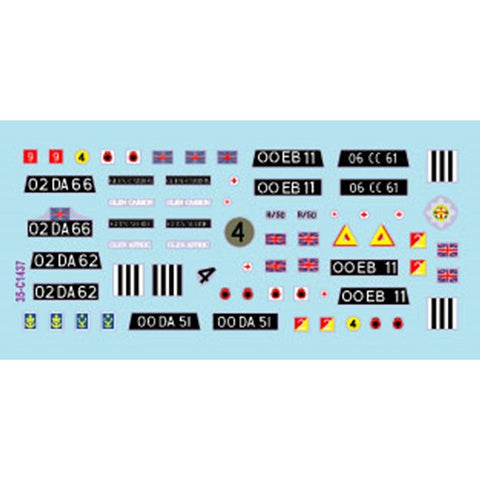 スターデカール 35-C1437 1/35 ベルリンのイギリス軍フェレット装甲車 ベルリン旅団のフェレットMk 2/3