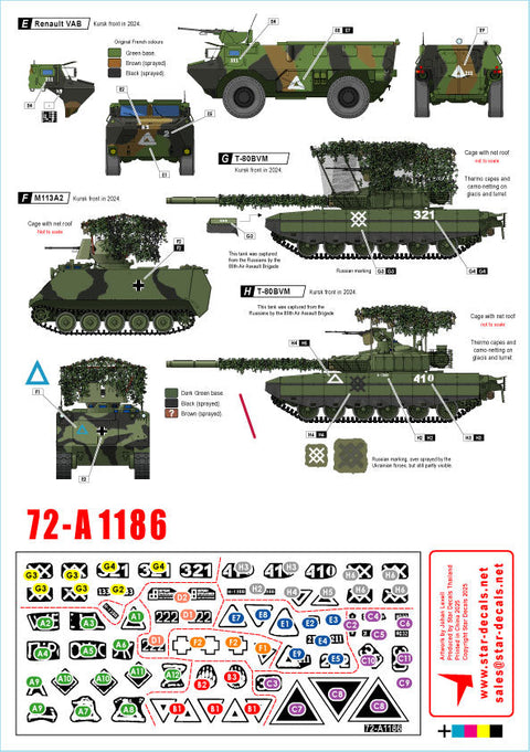 スターデカール 72-A1186 1/72 現用 ウクライナの戦争#24 クルスク ロシア領内のウクライナ軍戦車/自走砲/AFV 2024-25