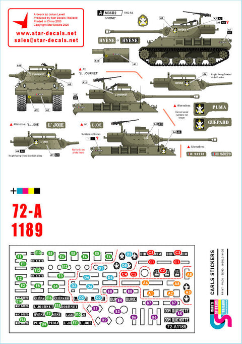 スターデカール 72-A1189 1/72 現用 フランス インドシナ戦争#5 M8 HMC 75mm自走榴弾砲/M36B2駆逐戦車