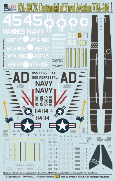 トゥーボブス 48-228 1/48 F/A-18Cホーネット F/A-18E スーパーホーネット VFA-106 アメリカ海軍100周年記念塗装