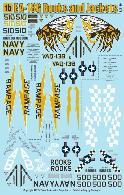 トゥーボブス 48-278 1/48 EA-18G ロックスアンドイエロージャケッツ