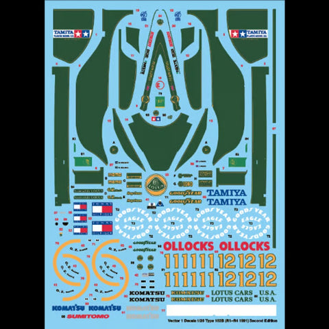 ベクターワンデカール D20-004 1/20 ロータス 102B フォード 1991 (タミヤ用)