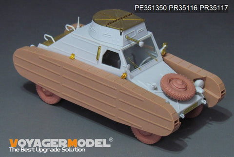 ボイジャーモデル PE351350B 1/35 WWII ドイツ Pkw.K1 Type 823 フェイクトラック アップグレードセット ホイール付き(MENG VS-017)