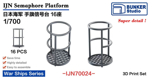 バンカースタジオ IJN70024 1/700 WWII日本海軍 手旗信号台