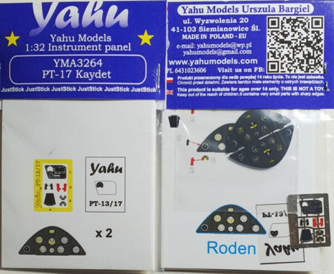 ヤフーモデル YMA3264 1/32 ステアマン PT-17 ケイデット 計器盤 (ローデン用)