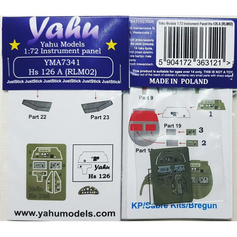 ヤフーモデル YMA7341 1/72 Hs-126 A-1 (RLM02)(KPモデル用)