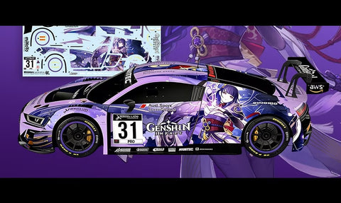 ZoomOn CS142 1/24 アウディ R8 LMS Evo 原神 雷電 将軍 デカール(モンモデル/NuNu用)