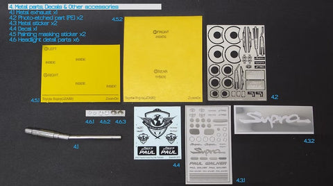 ZoomOn Z003 1/24 トヨタ スープラ(JZA80) ポール パーツセット
