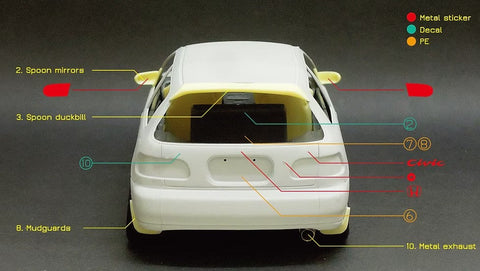 ZoomOn Z005 1/24 ホンダ シビック EG6 スプーン パーツセット