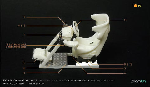 ZoomOn Z019 1/24 ゲームポッド GT2 & ロジクール G27 セット