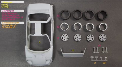 ZoomOn Z094 1/24 オートザム AZ-1 F40改 パーツセット