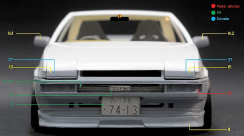 ZoomOn Z100 1/24 トヨタ AE86 ドリフトキングバージョン パーツセット