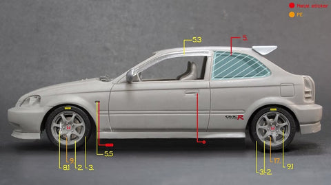 ZoomOn Z116 1/24 ホンダ シビック タイプR EK9 最終型 パーツセット