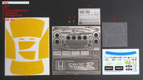 ZoomOn Z116 1/24 ホンダ シビック タイプR EK9 最終型 パーツセット