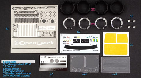 ZoomOn Z129 1/24 トヨタ bB オープンデッキ (NCP34) パーツセット