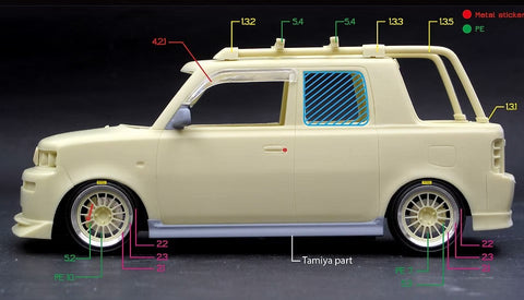 ZoomOn Z129 1/24 トヨタ bB オープンデッキ (NCP34) パーツセット