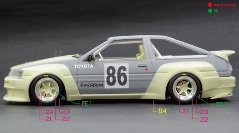 ZoomOn Z143 1/24 Pandem AE86 レビン TRD N2 パーツセット