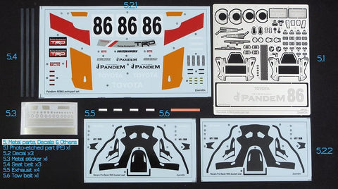 ZoomOn Z143 1/24 Pandem AE86 レビン TRD N2 パーツセット