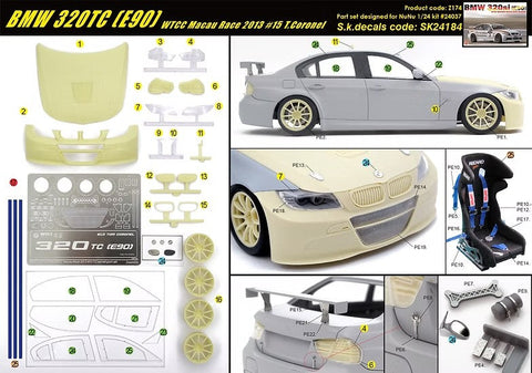 ZoomOn Z174 1/24 BMW 320 TC (E90) 世界ツーリングカー選手権 マカオ 2013 #15 T.コロネル パーツセット