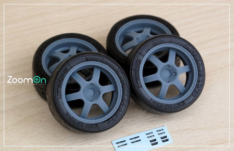 ZoomOn ZR116-15 1/24 15インチ レイズ ボルクレーシング TE37 Cup リムセット