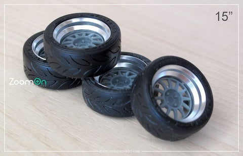 ZoomOn ZR148 1/24 15'' ウェッズスポーツ レーシングクラゲ 2p リムセット