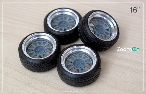 ZoomOn ZR148 1/24 16'' ウェッズスポーツ レーシングクラゲ 2p リムセット