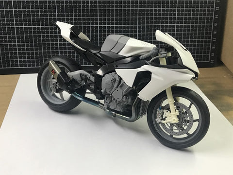 Zワークショップ Z04-002 1/12 スリップオン リンクパイプエキゾースト(チタニウム) (タミヤ 1/12 R1M (14133)用)