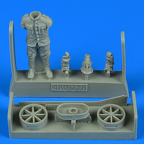 エアロボーナス 480218 1/48 ドイツ/オーストリア-ハンガリー WWI 航空機整備士 w/ handling tail skid hand cart (汎用)