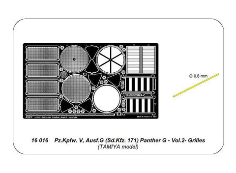 アベール 16016 1/16 パンサーG型 Vol.2 エンジングリル(タミヤ用)